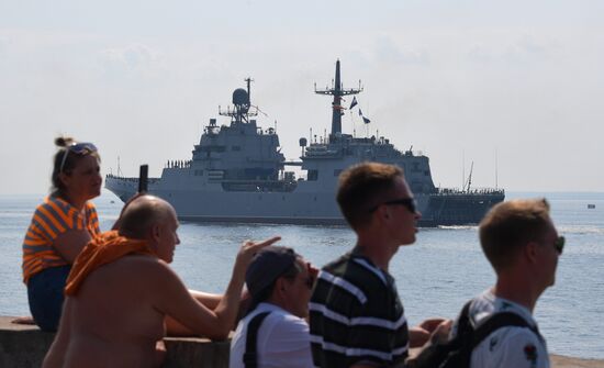 Подготовка ко Дню ВМФ в Кронштадте