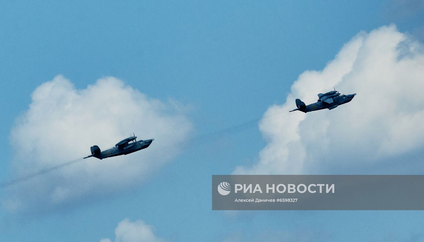 Репетиция парада ко Дню ВМФ в Санкт-Петербурге