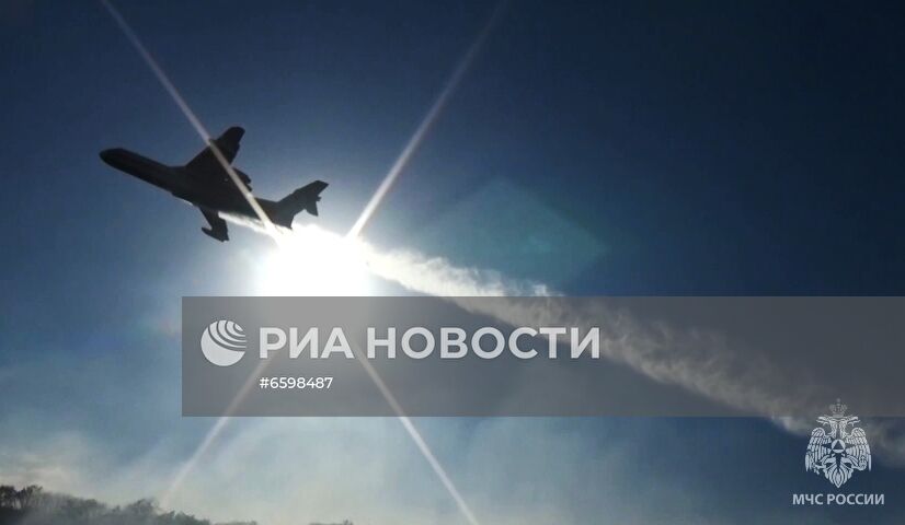 Тушение лесных пожаров в Якутии