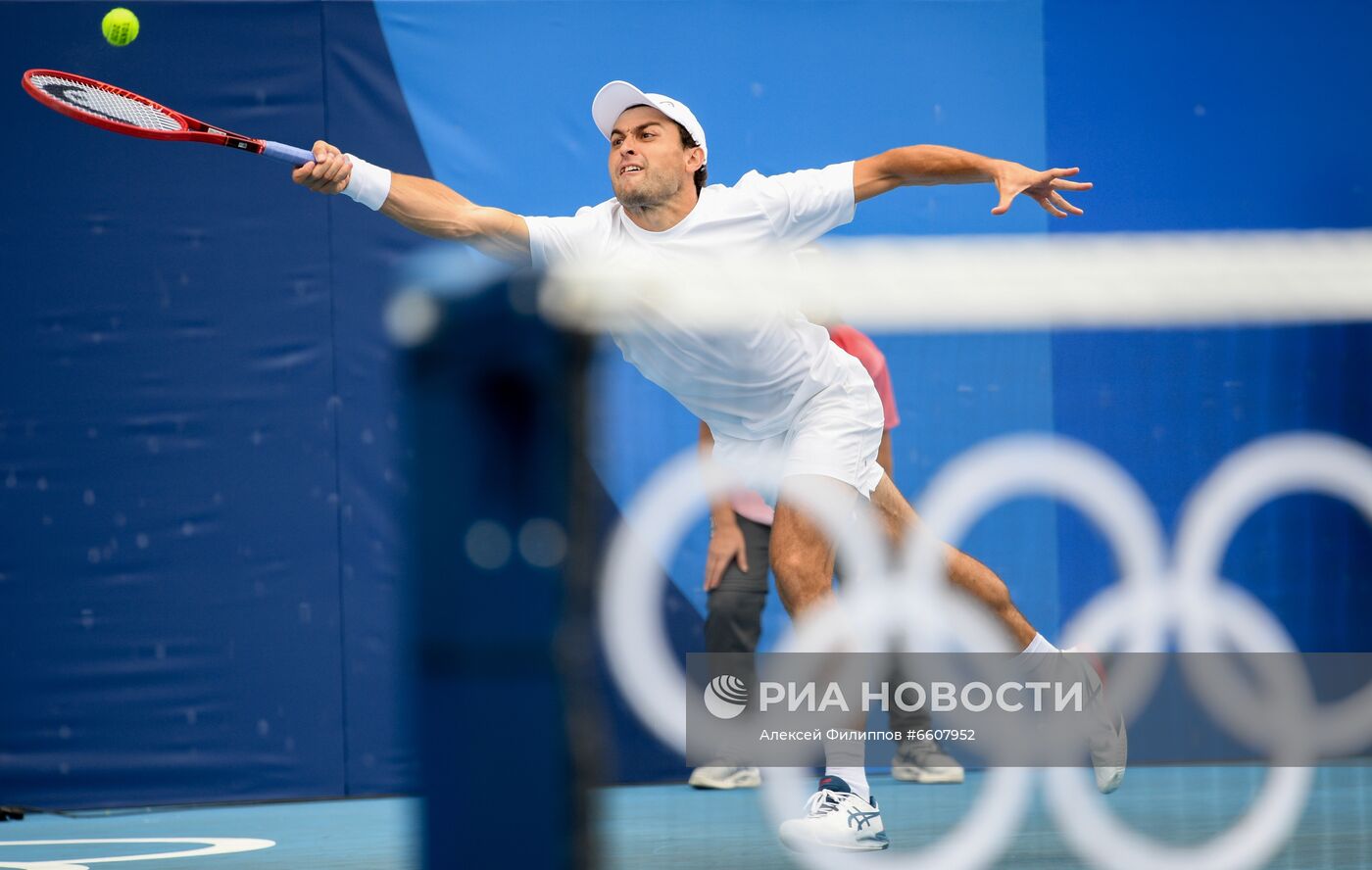 Олимпиада-2020. Теннис. Мужчины. А. Карацев - Ж. Шарди