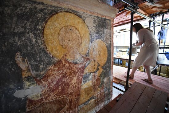 Реставрационные работы на территории Новодевичьего монастыря