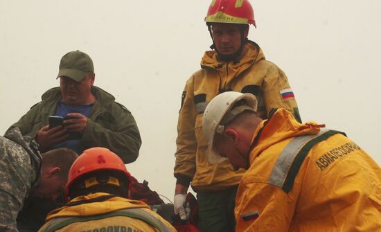 Тушение лесных пожаров в Якутии