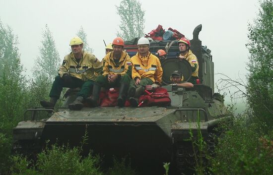 Тушение лесных пожаров в Якутии