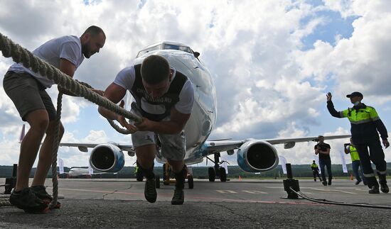 Установка рекорда России по трак-пулу в аэропорту Красноярска