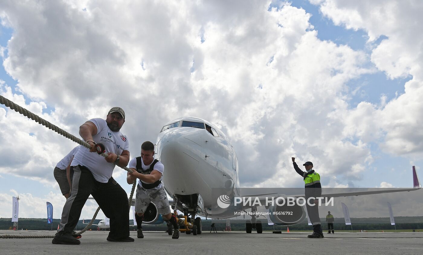 Установка рекорда России по трак-пулу в аэропорту Красноярска