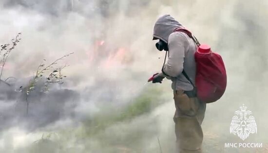 Тушение лесных пожаров в Якутии