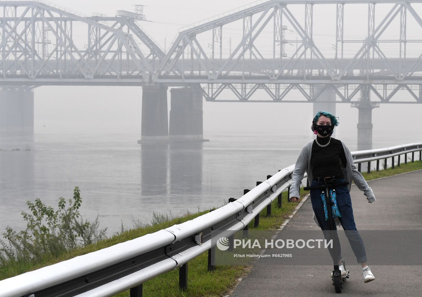 Дым в Красноярске от лесных пожаров в Якутии