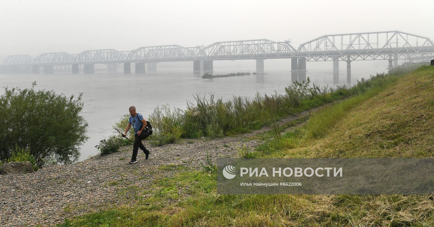 Дым в Красноярске от лесных пожаров в Якутии