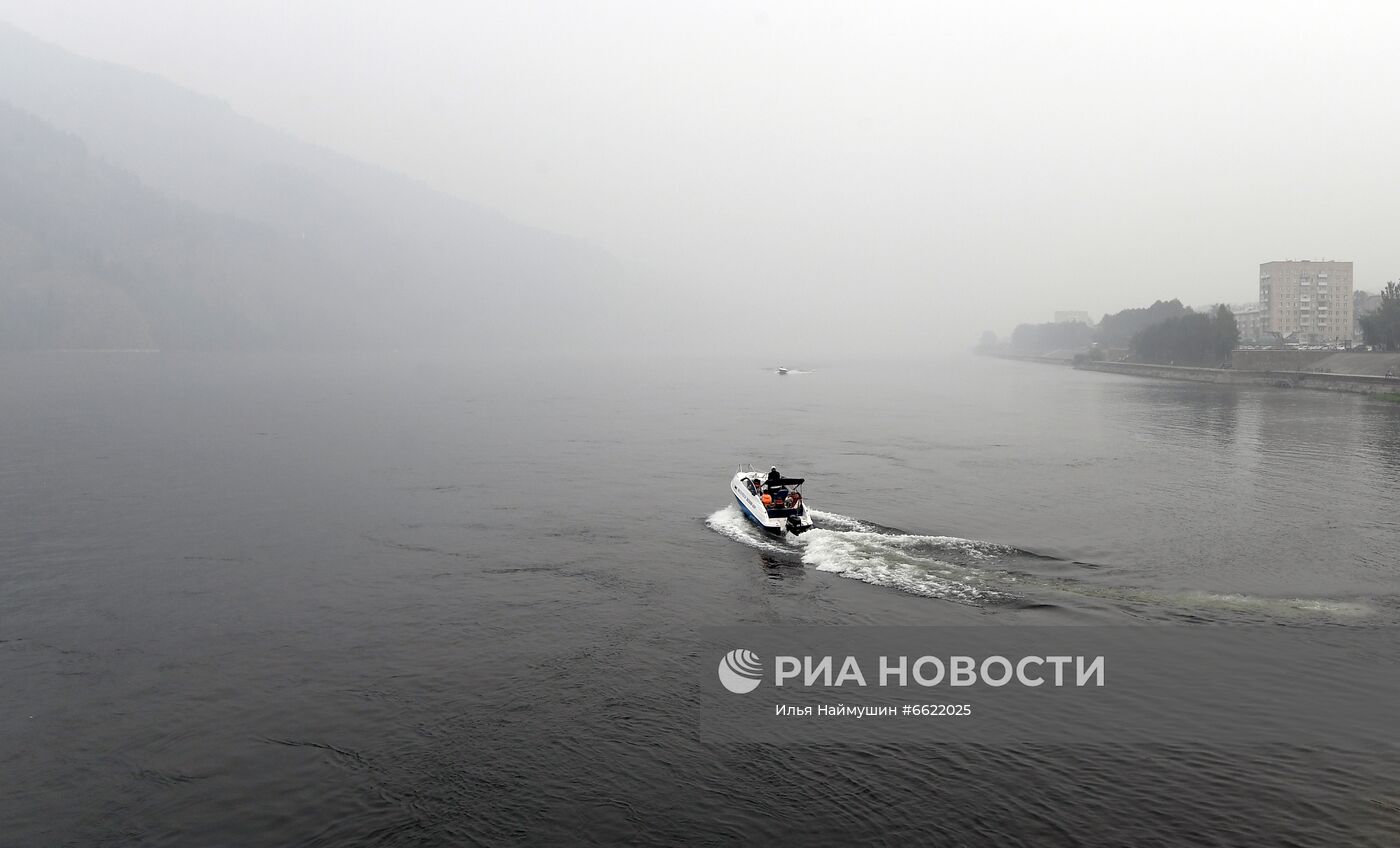 Дым в Красноярске от лесных пожаров в Якутии