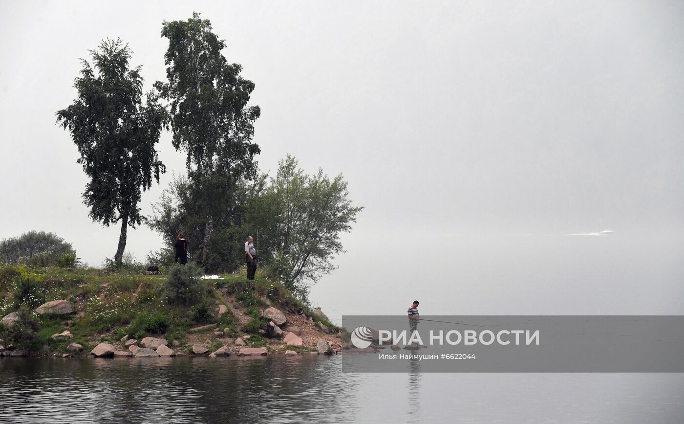 Дым в Красноярске от лесных пожаров в Якутии