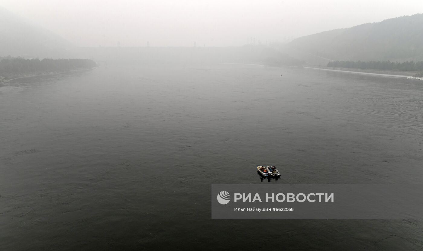 Дым в Красноярске от лесных пожаров в Якутии