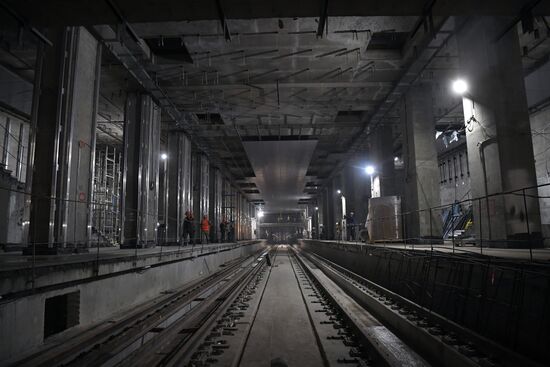 Строительство станции метро "Кунцевская"