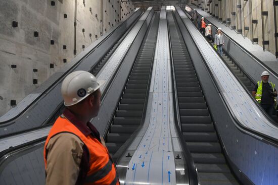 Строительство станции метро "Кунцевская"