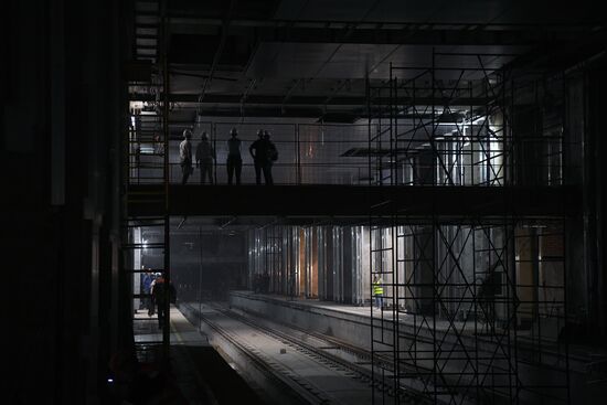 Строительство станции метро "Кунцевская"