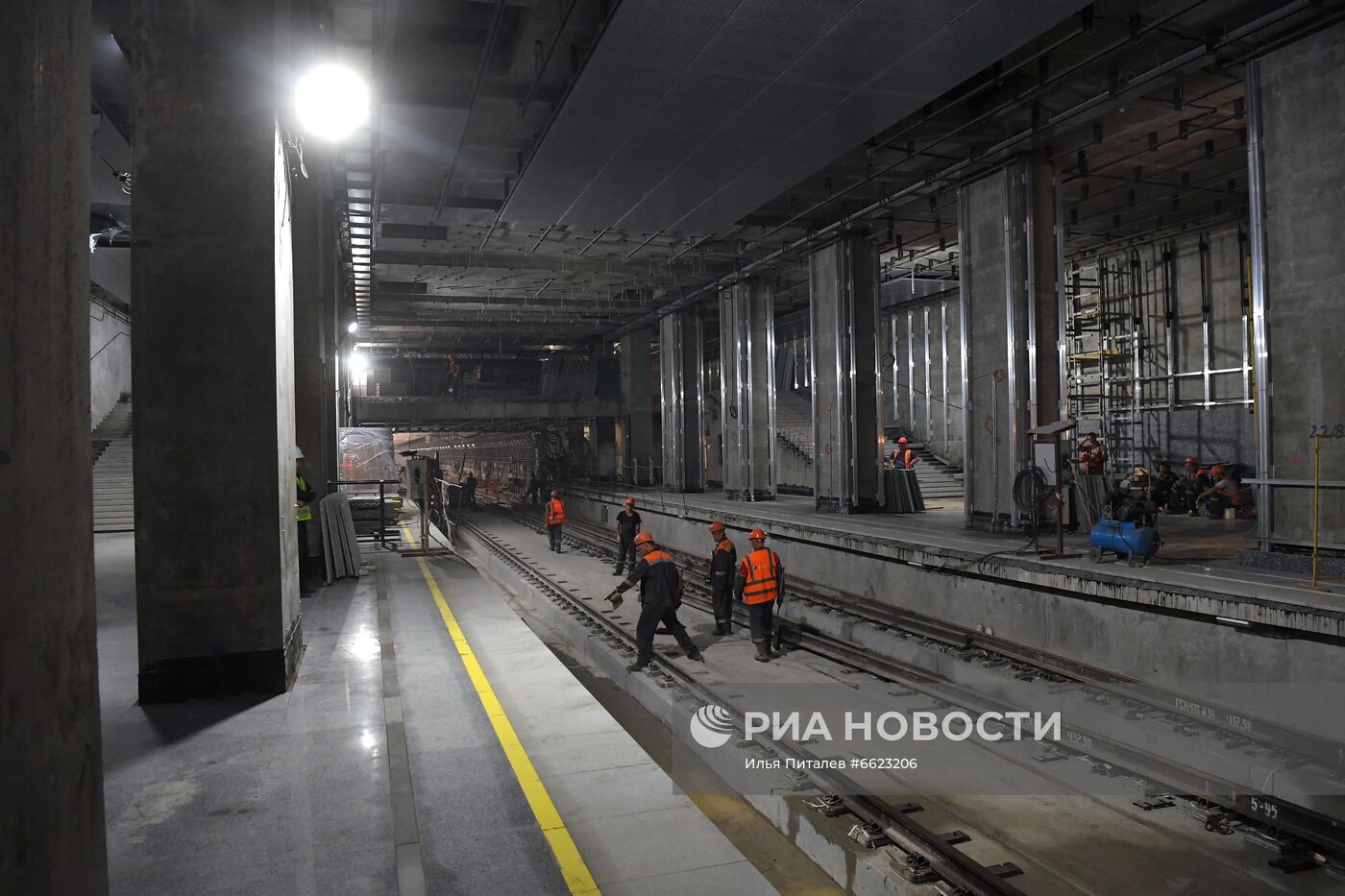 Строительство станции метро "Кунцевская"