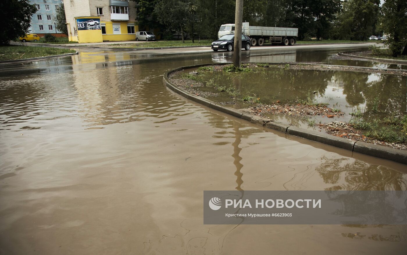 Потоп из-за ливней в Вологде