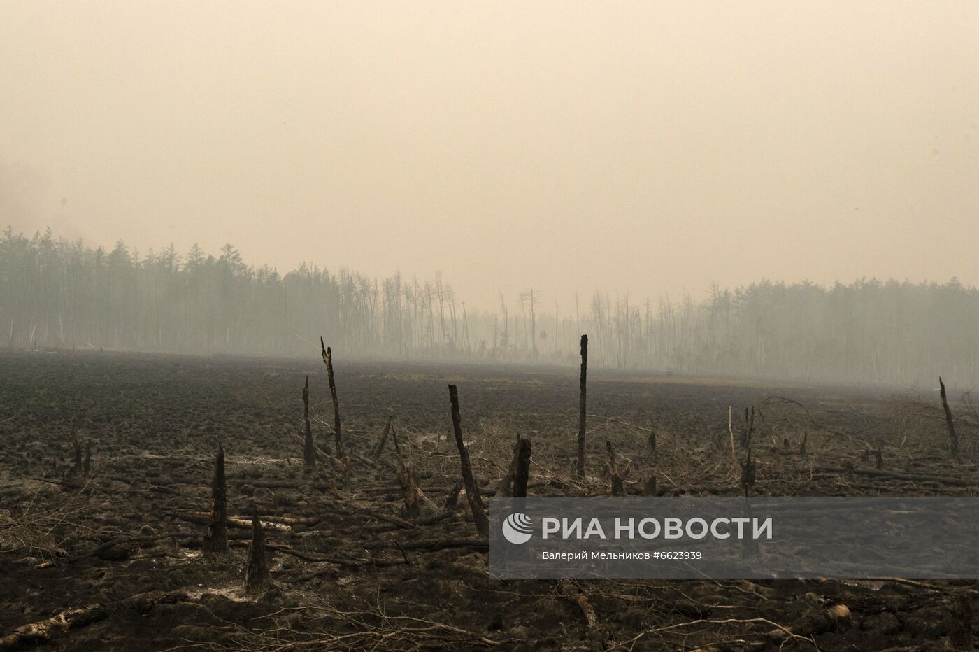 Тушение лесных пожаров в Якутии