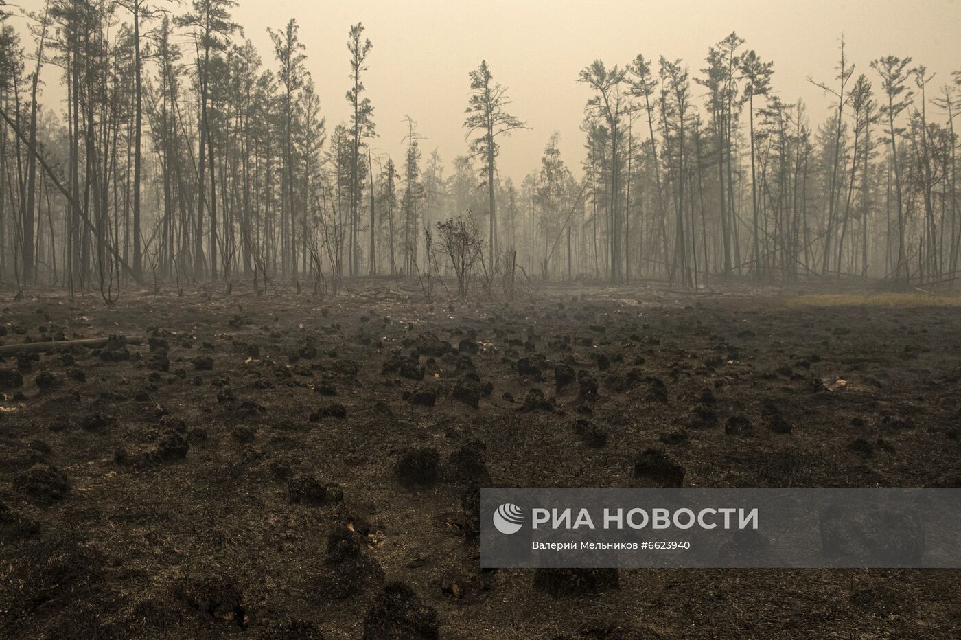 Тушение лесных пожаров в Якутии