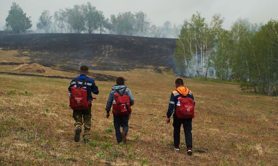 Тушение лесных пожаров в Башкирии