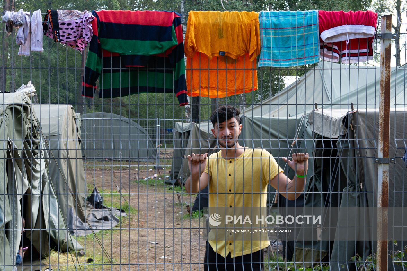 Лагерь мигрантов на литовско-белорусской границе