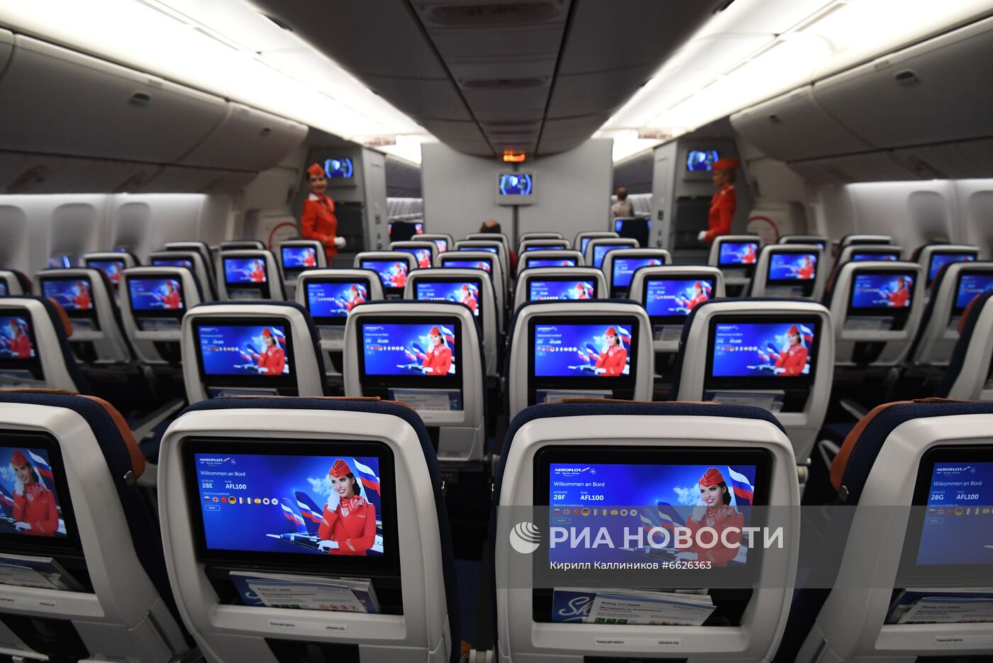 Презентация нового салона Boeing 777 Аэрофлота в аэропорту Шереметьево