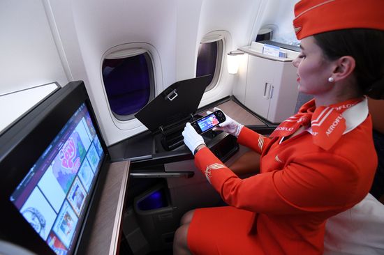 Презентация нового салона Boeing 777 Аэрофлота в аэропорту Шереметьево