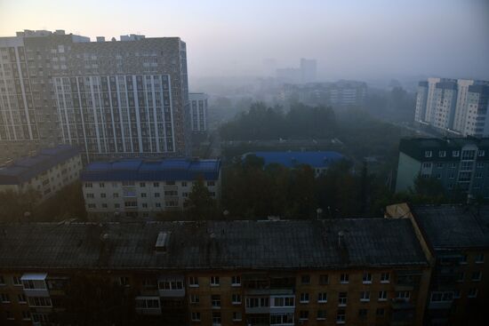 Смог от лесных пожаров в Екатеринбурге