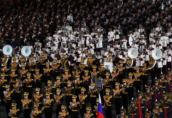 Церемония открытия XIV Международного военно-музыкального фестиваля "Спасская башня"  2021