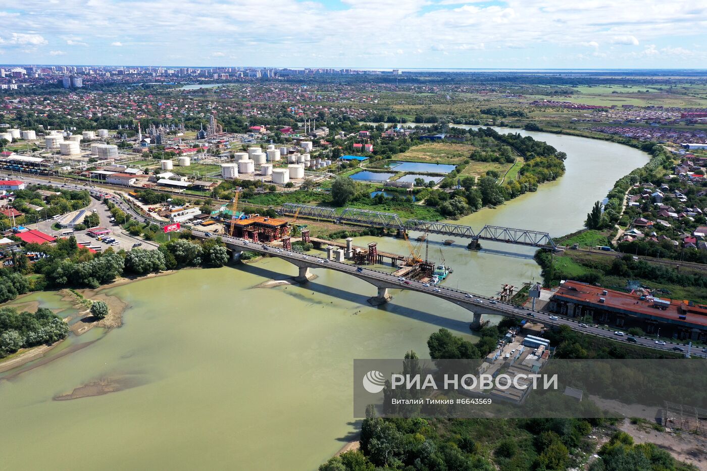 Строительство Яблоновского моста в Краснодаре