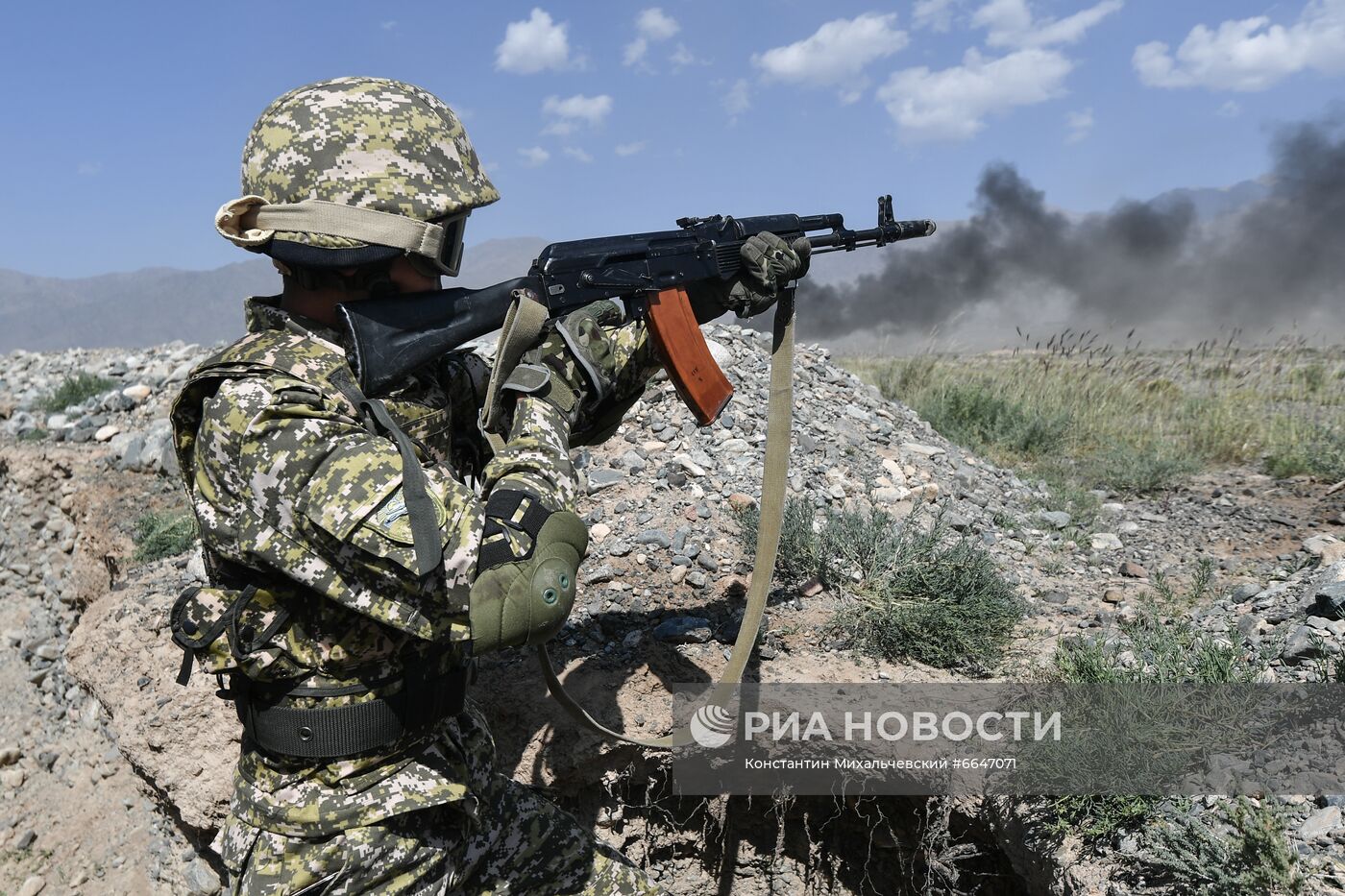 Военные учения ОДКБ "Рубеж-2021" в Киргизии