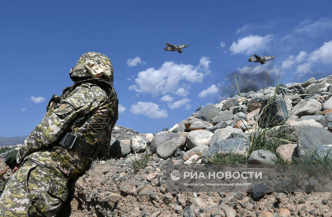 Военные учения ОДКБ "Рубеж-2021" в Киргизии