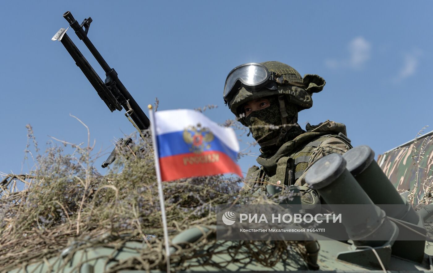 Военные учения ОДКБ "Рубеж-2021" в Киргизии