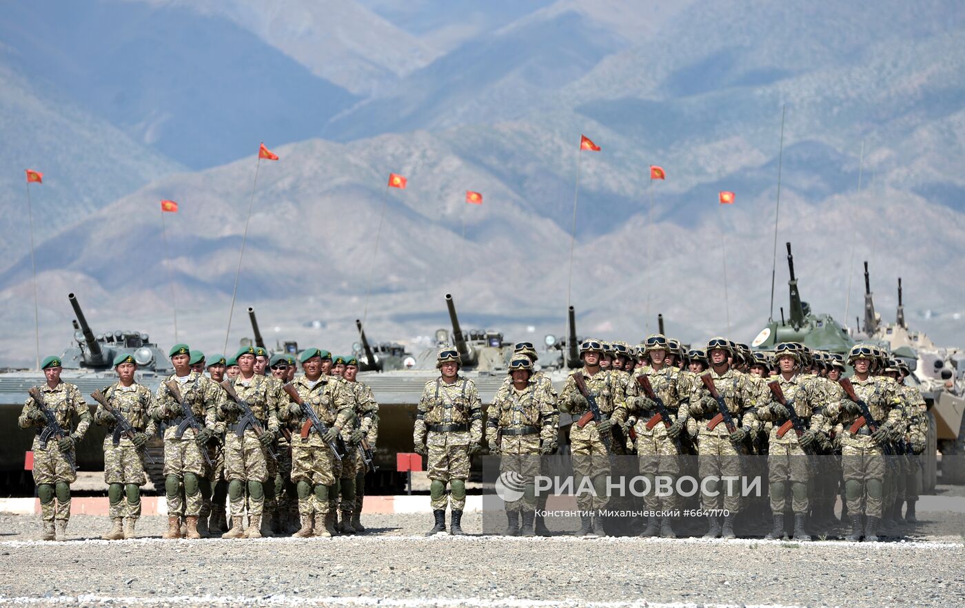 Военные учения ОДКБ "Рубеж-2021" в Киргизии