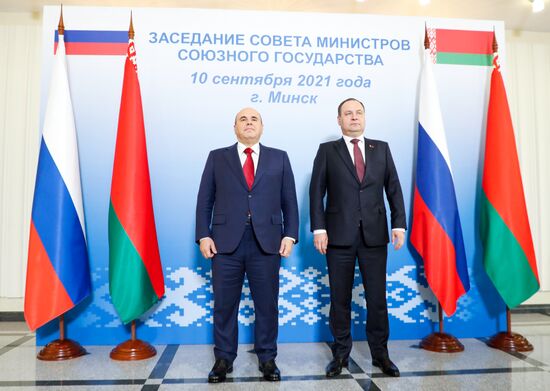 Премьер-министр РФ М. Мишустин принимает участие в заседании Совета Министров Союзного государства