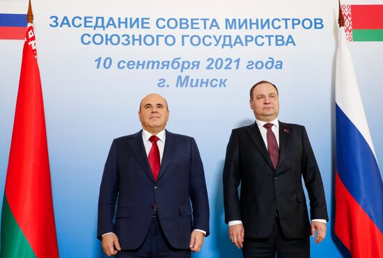 Премьер-министр РФ М. Мишустин принимает участие в заседании Совета Министров Союзного государства