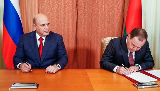 Премьер-министр РФ М. Мишустин принимает участие в заседании Совета Министров Союзного государства