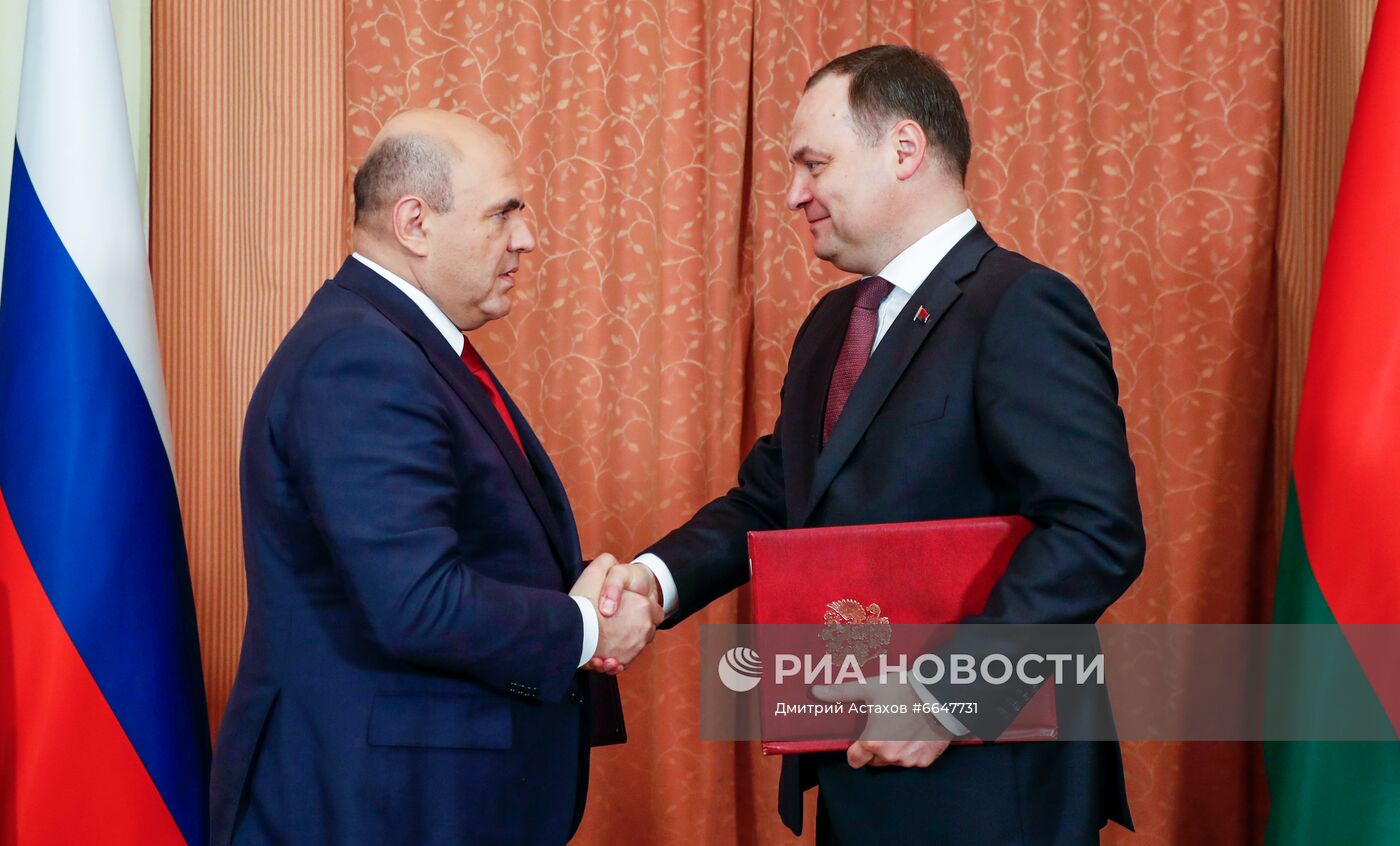 Премьер-министр РФ М. Мишустин принимает участие в заседании Совета Министров Союзного государства