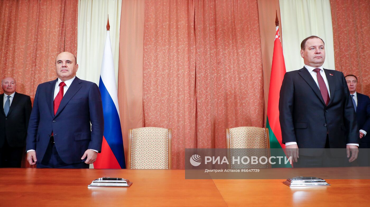 Премьер-министр РФ М. Мишустин принимает участие в заседании Совета Министров Союзного государства