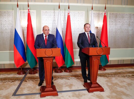 Премьер-министр РФ М. Мишустин принимает участие в заседании Совета Министров Союзного государства