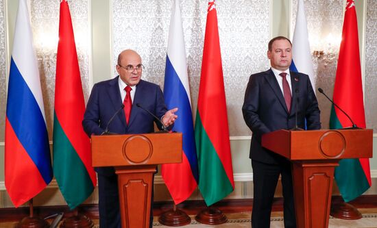 Премьер-министр РФ М. Мишустин принимает участие в заседании Совета Министров Союзного государства