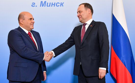 Премьер-министр РФ М. Мишустин принимает участие в заседании Совета Министров Союзного государства