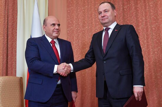 Премьер-министр РФ М. Мишустин принимает участие в заседании Совета Министров Союзного государства