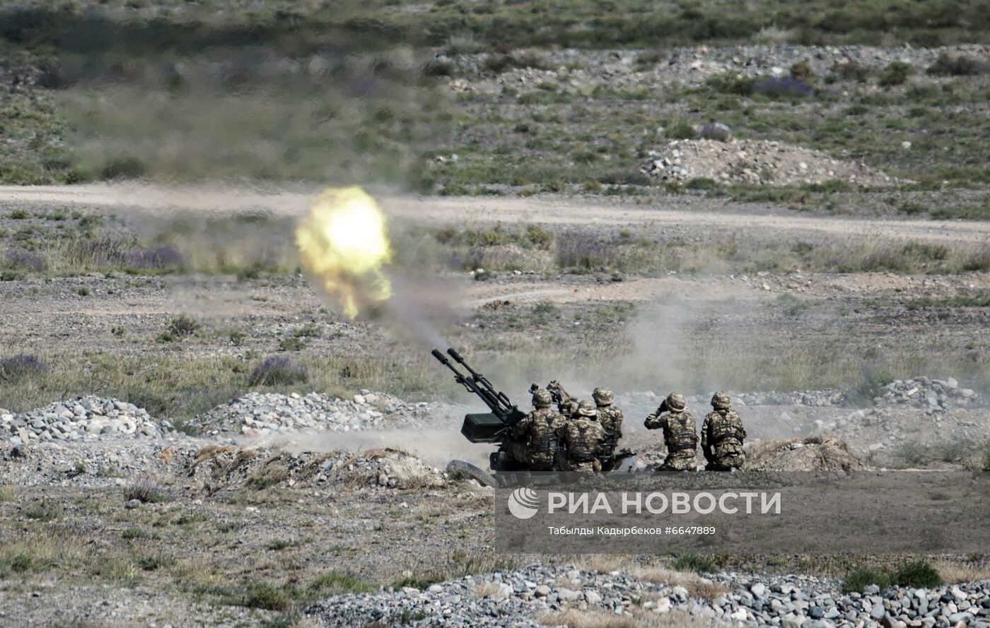 Военные учения ОДКБ "Рубеж-2021" в Киргизии