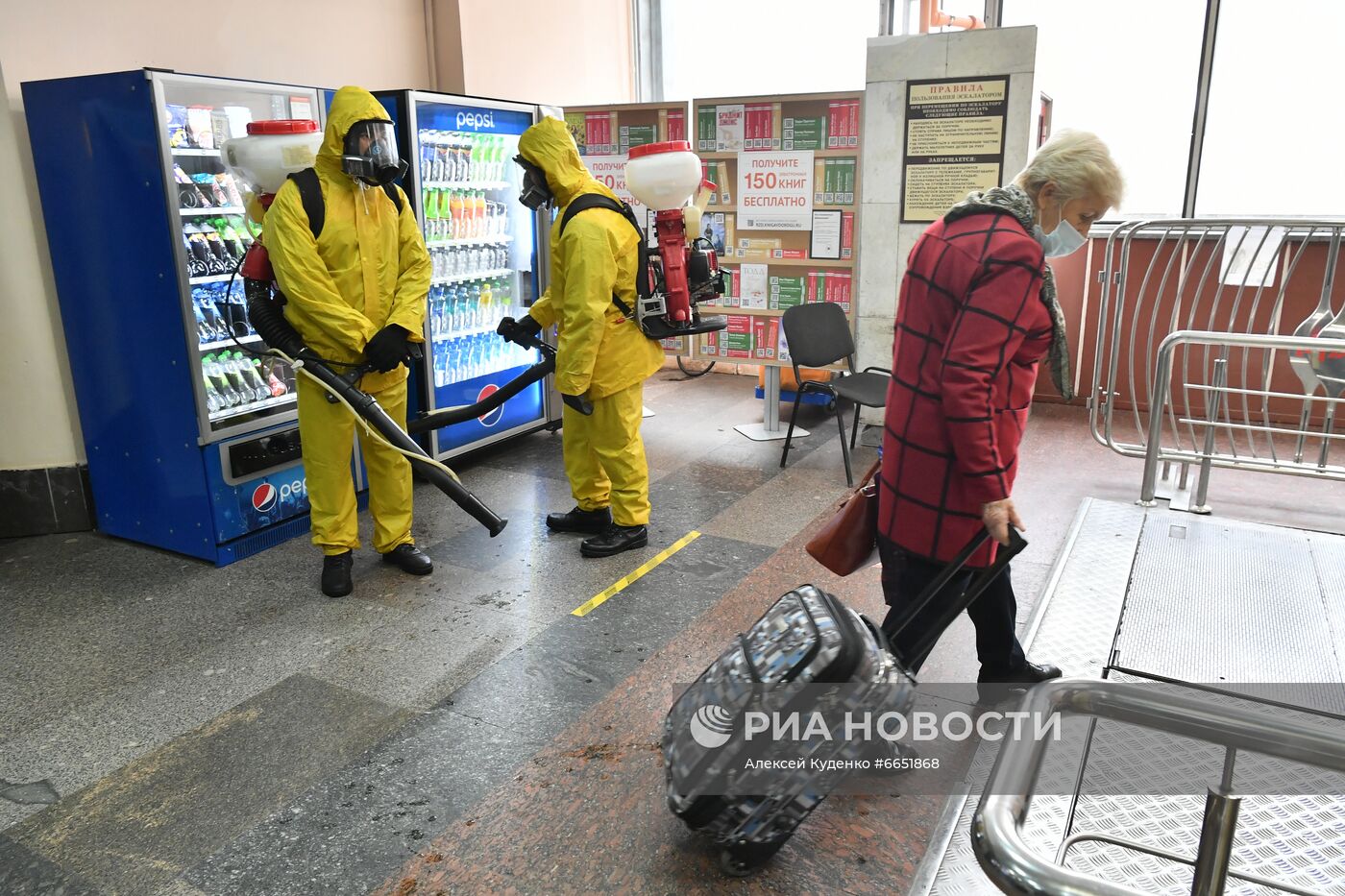 Дезинфекция Белорусского вокзала в Москве