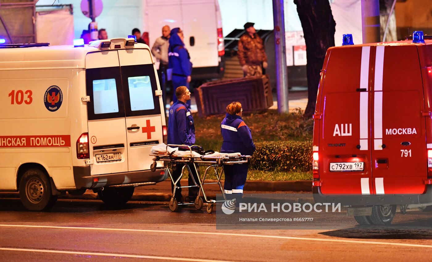 Пожар в общежитии Военного университета Минобороны РФ в Москве