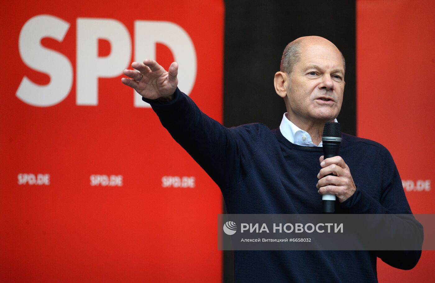 Предвыборные митинги кандидата в канцлеры ФРГ от партии SPD О. Шольца