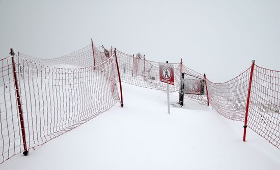 Снег в горах Сочи