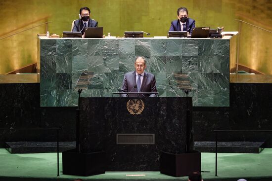 Выступление С. Лаврова на общеполитической дискуссии 76-й сессии ГА ООН