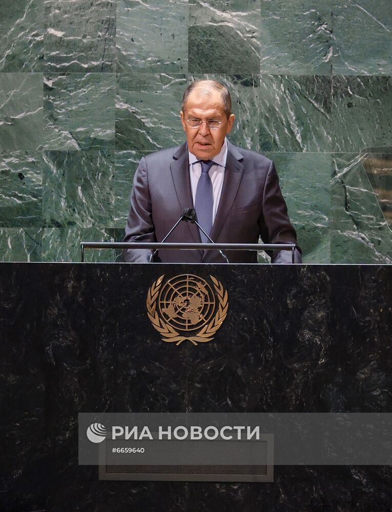 Выступление С. Лаврова на общеполитической дискуссии 76-й сессии ГА ООН