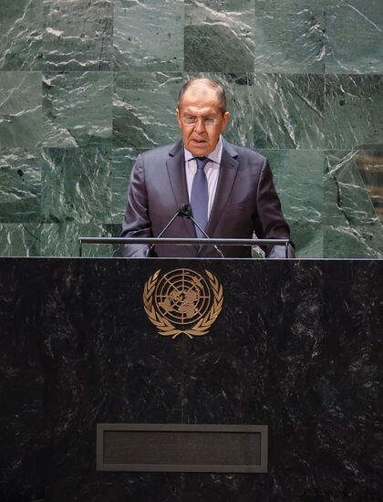 Выступление С. Лаврова на общеполитической дискуссии 76-й сессии ГА ООН